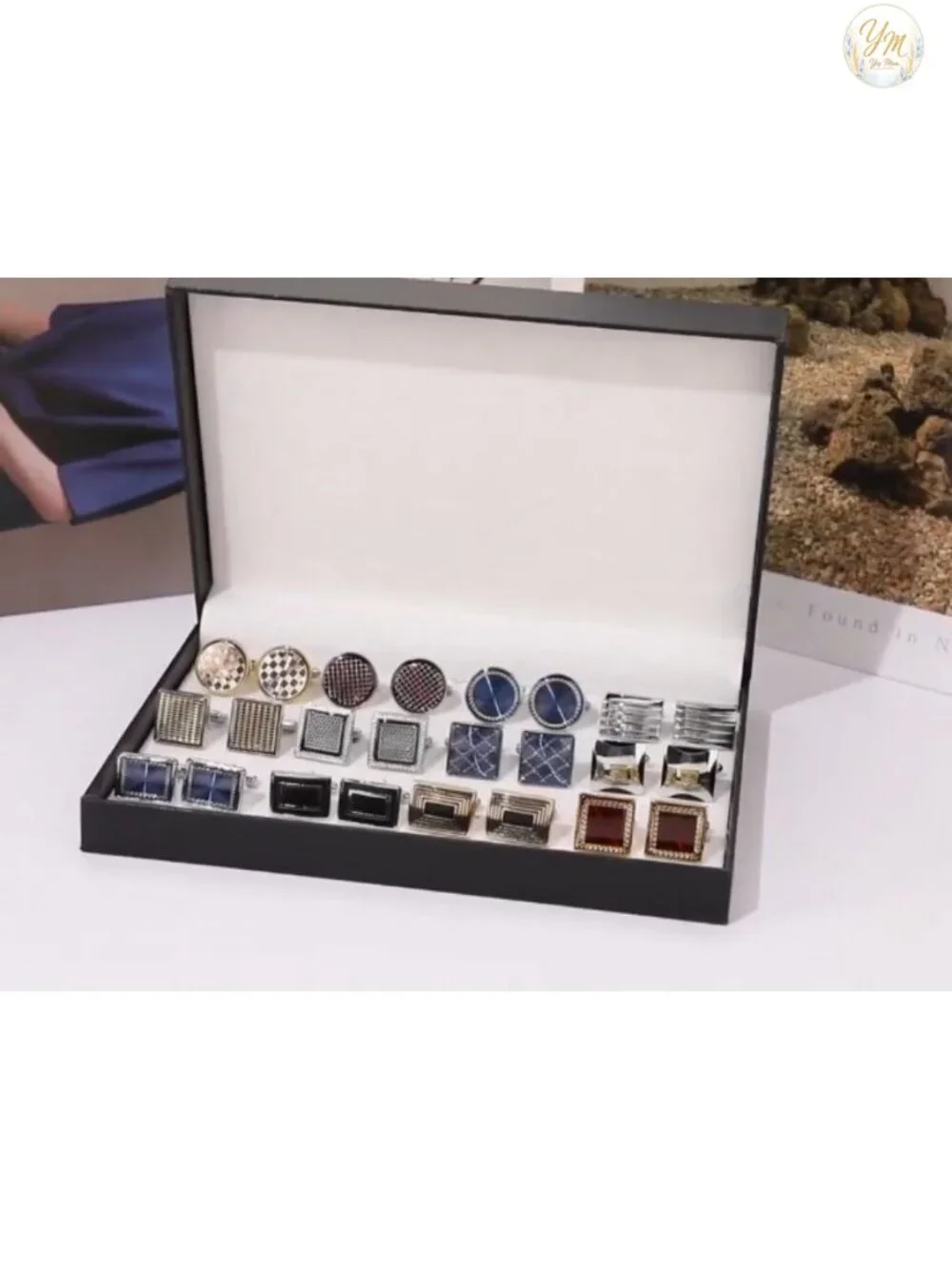 Brass Cufflinks Set 12 Pairs Bullet Back Classic Men's Dress Shirt Gift